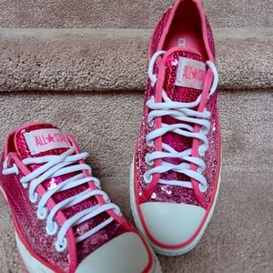 Pink Sequin Ombre Converse Size 5